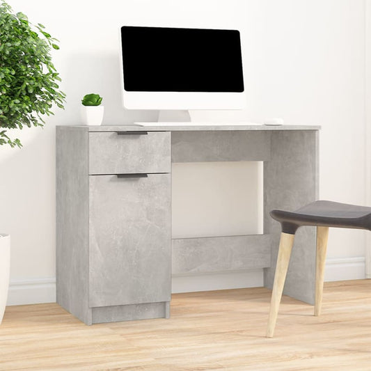 Desk, concrete gray, 100x50x75 cm, processed wood