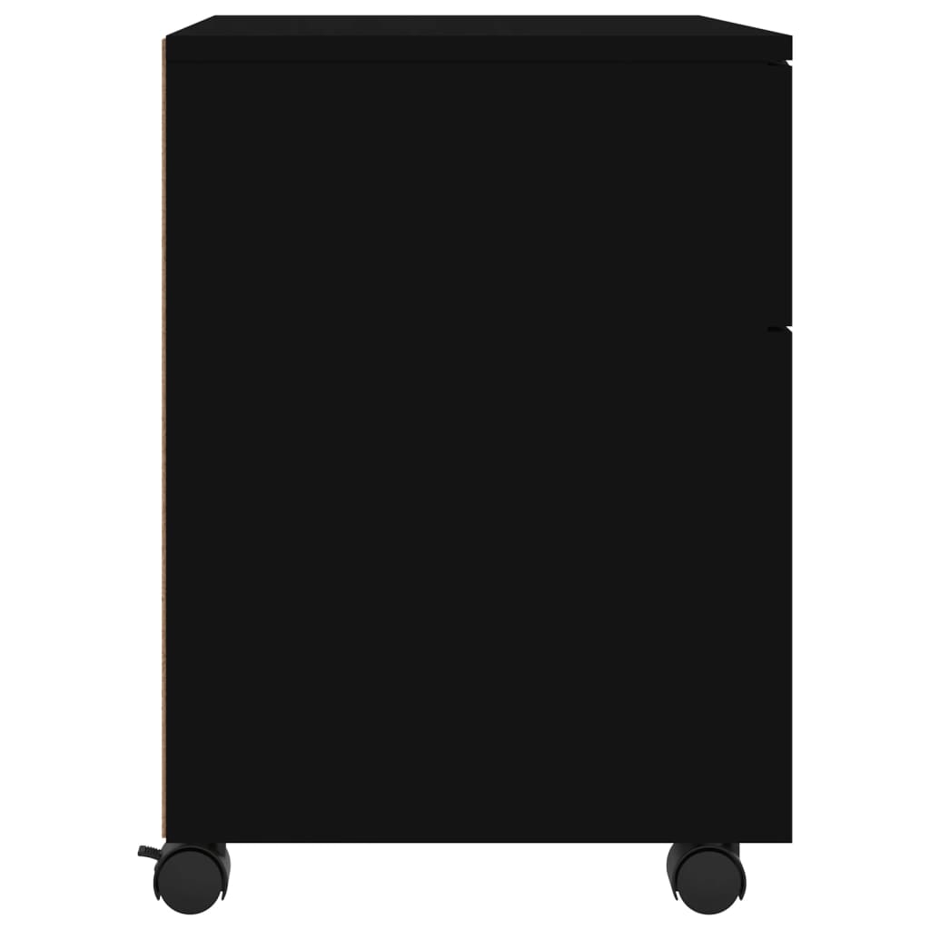 File cabinet with wheels, black, 45x38x54 cm, processed wood