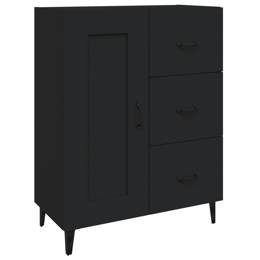 Dulap, negru, 69,5x34x90 cm, lemn prelucrat