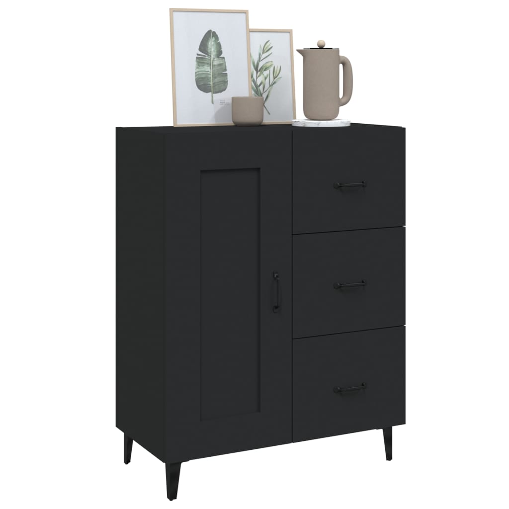 Dulap, negru, 69,5x34x90 cm, lemn prelucrat