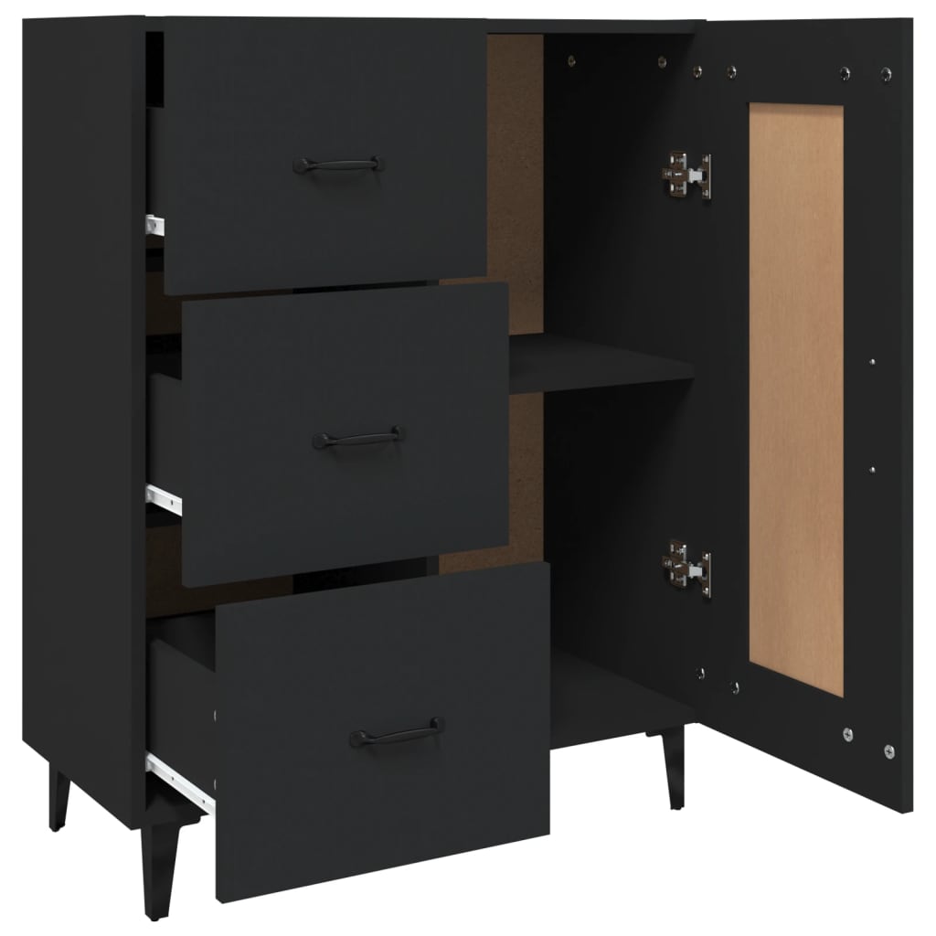 Dulap, negru, 69,5x34x90 cm, lemn prelucrat