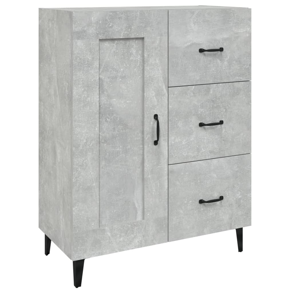 Dulap, gri beton, 69,5x34x90 cm, lemn compozit