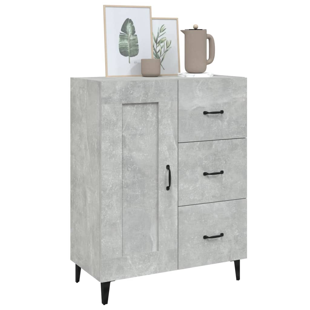 Dulap, gri beton, 69,5x34x90 cm, lemn compozit