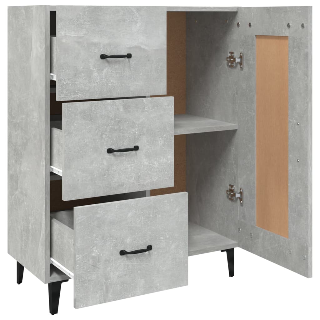Dulap, gri beton, 69,5x34x90 cm, lemn compozit