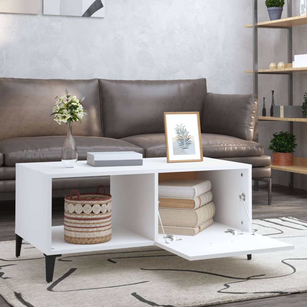 Coffee table, white, 90x50x40 cm, processed wood