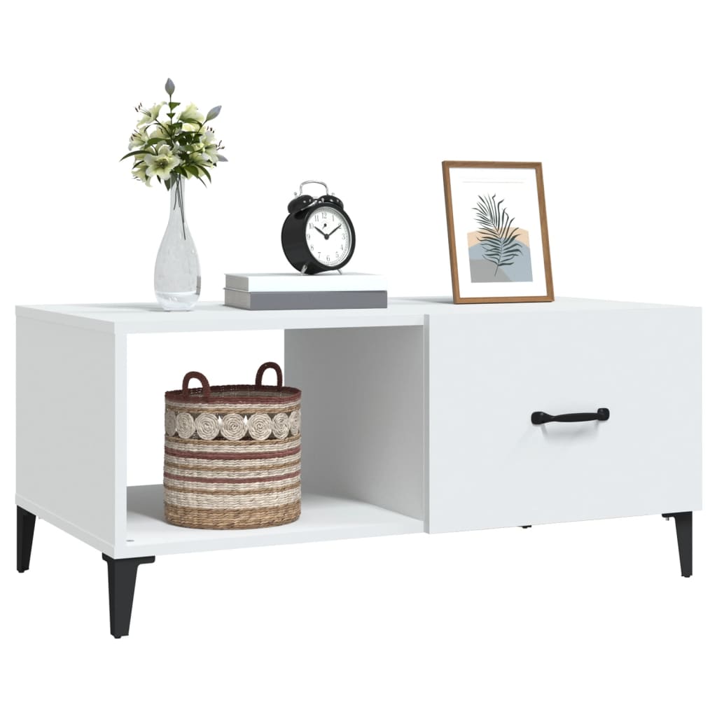 Coffee table, white, 90x50x40 cm, processed wood