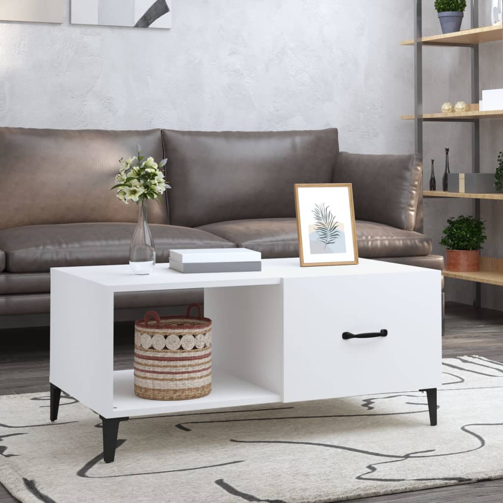 Coffee table, white, 90x50x40 cm, processed wood
