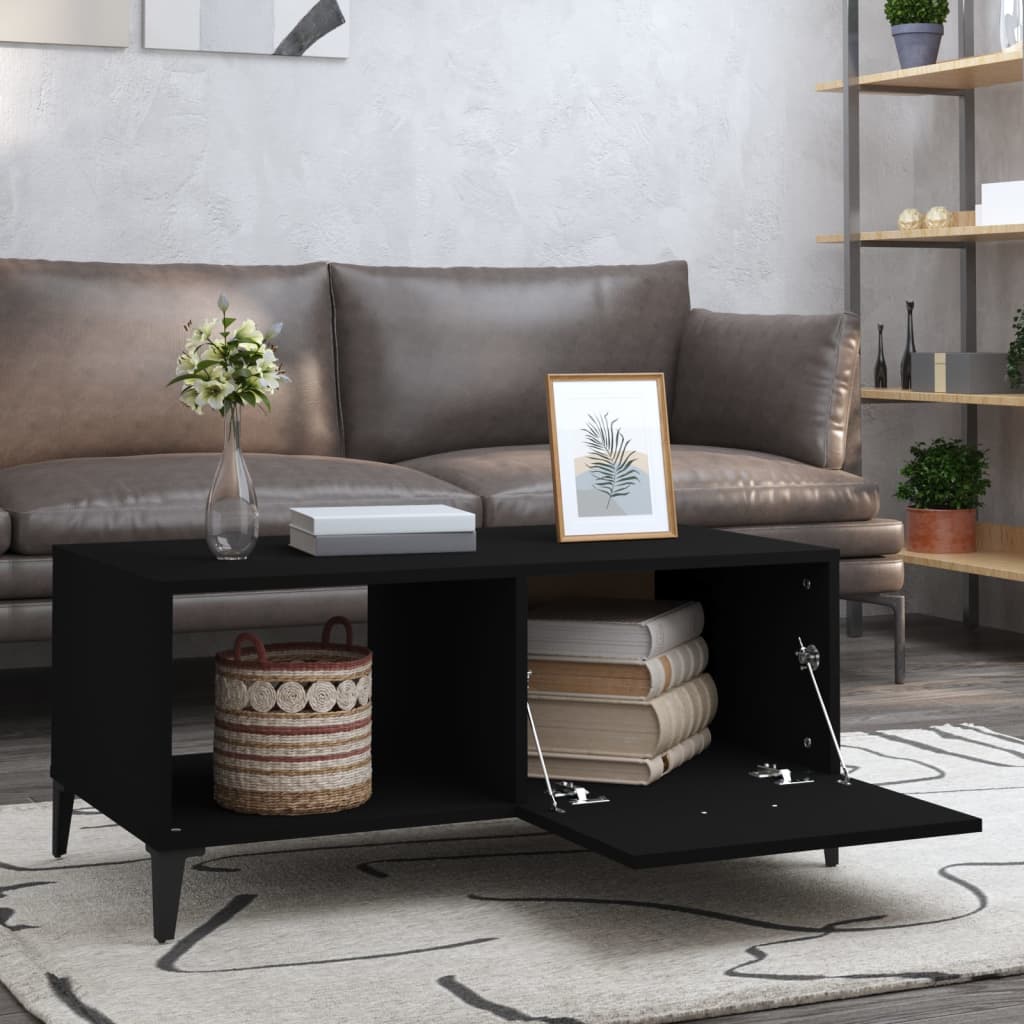 Coffee table, black, 90x50x40 cm, processed wood