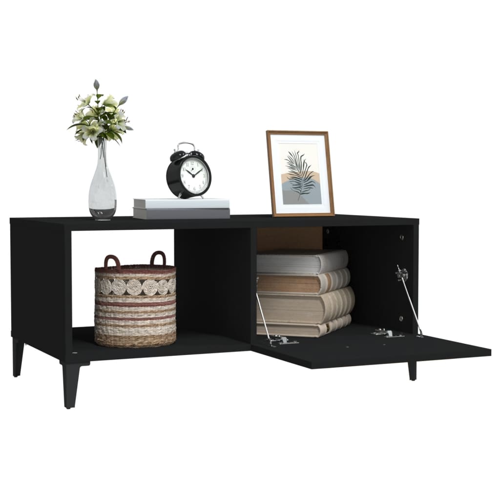 Coffee table, black, 90x50x40 cm, processed wood