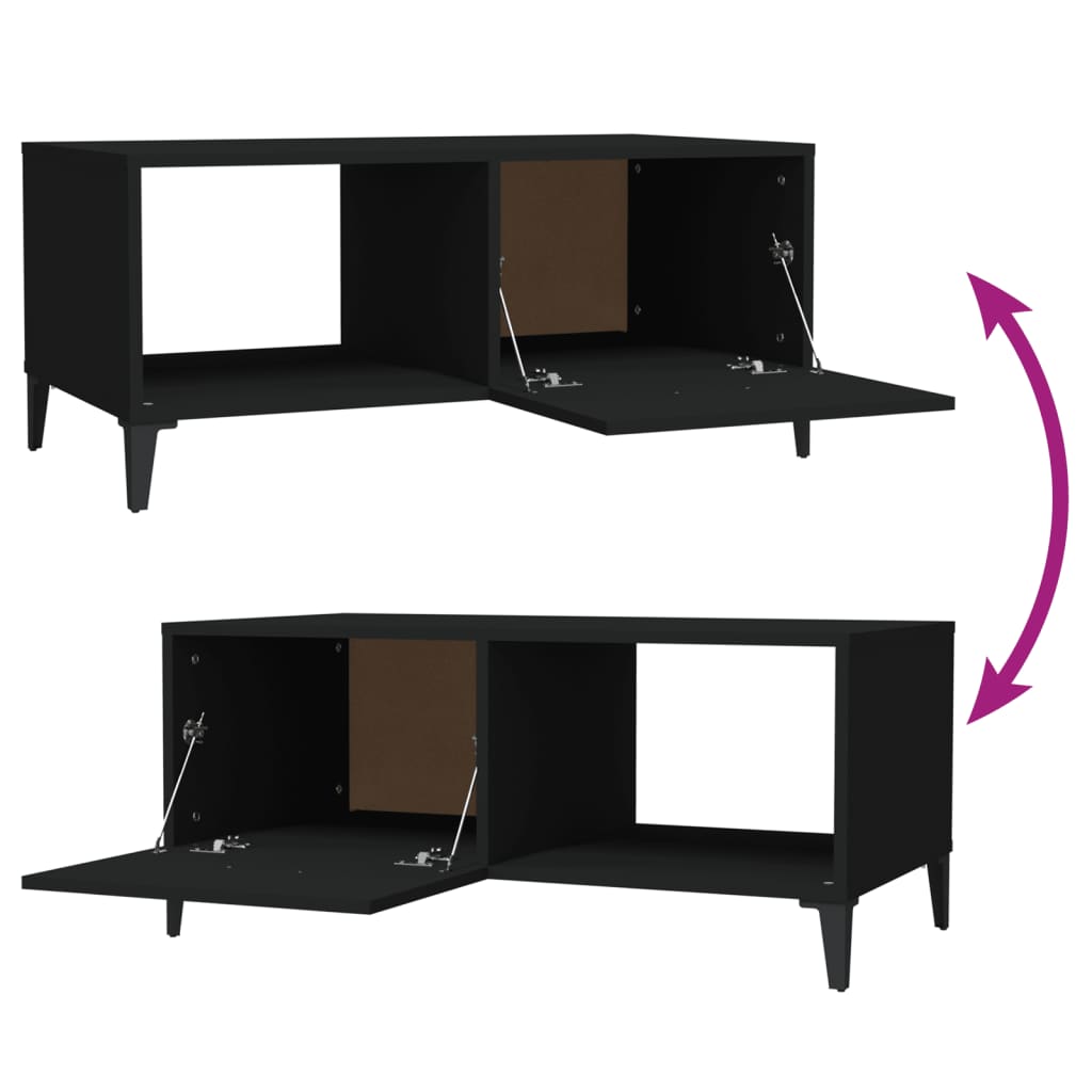 Coffee table, black, 90x50x40 cm, processed wood