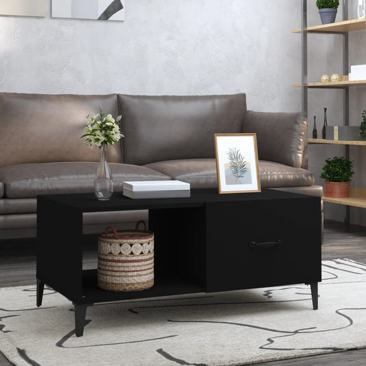 Coffee table, black, 90x50x40 cm, processed wood