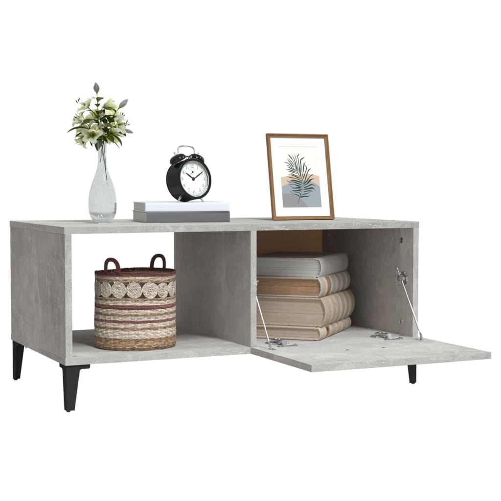 Coffee table, concrete gray, 90x50x40 cm, processed wood