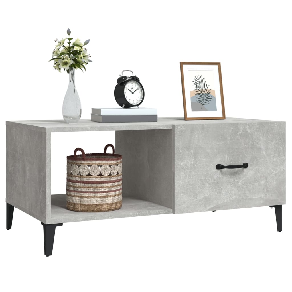 Coffee table, concrete gray, 90x50x40 cm, processed wood