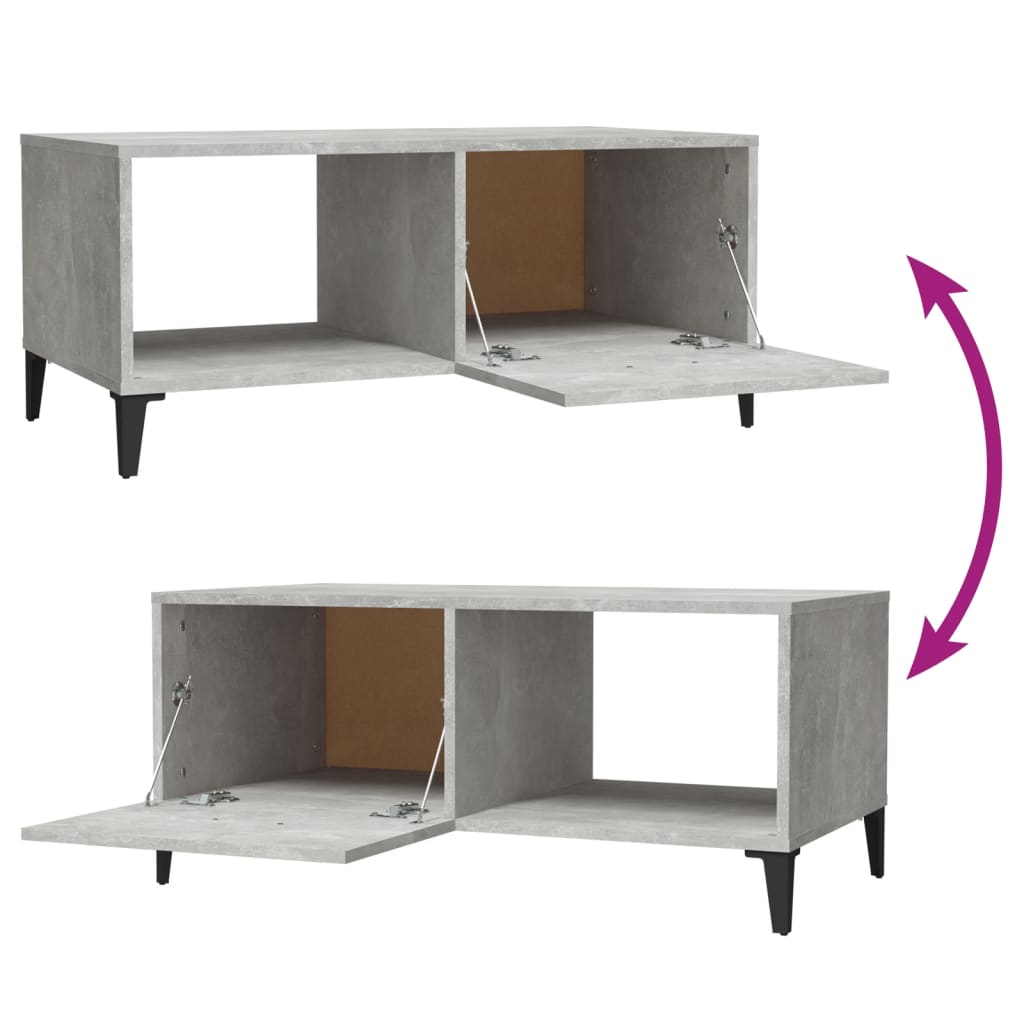 Coffee table, concrete gray, 90x50x40 cm, processed wood
