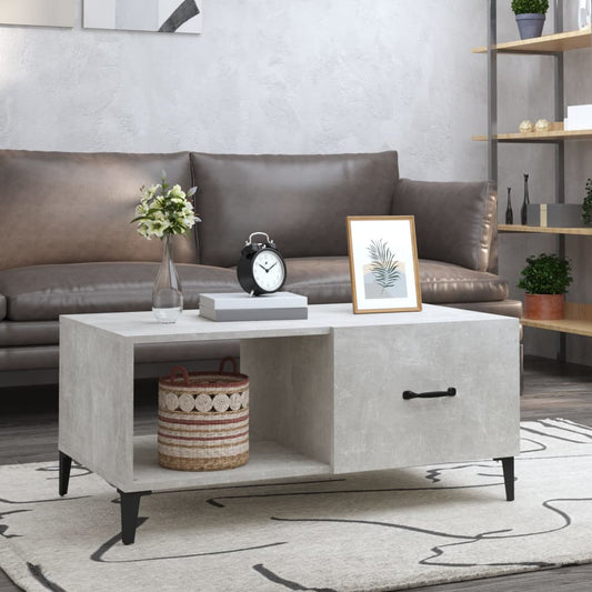 Coffee table, concrete gray, 90x50x40 cm, processed wood