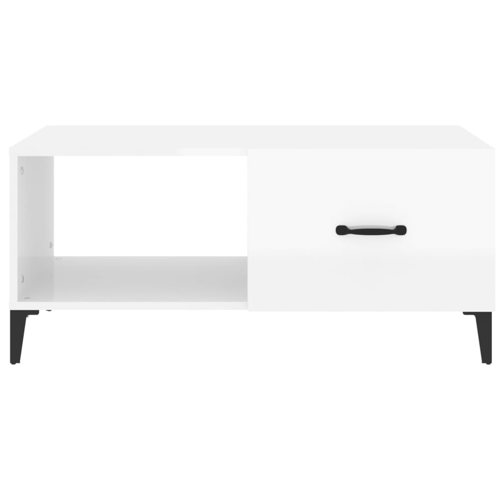 Coffee table, glossy white, 90x50x40 cm, composite wood