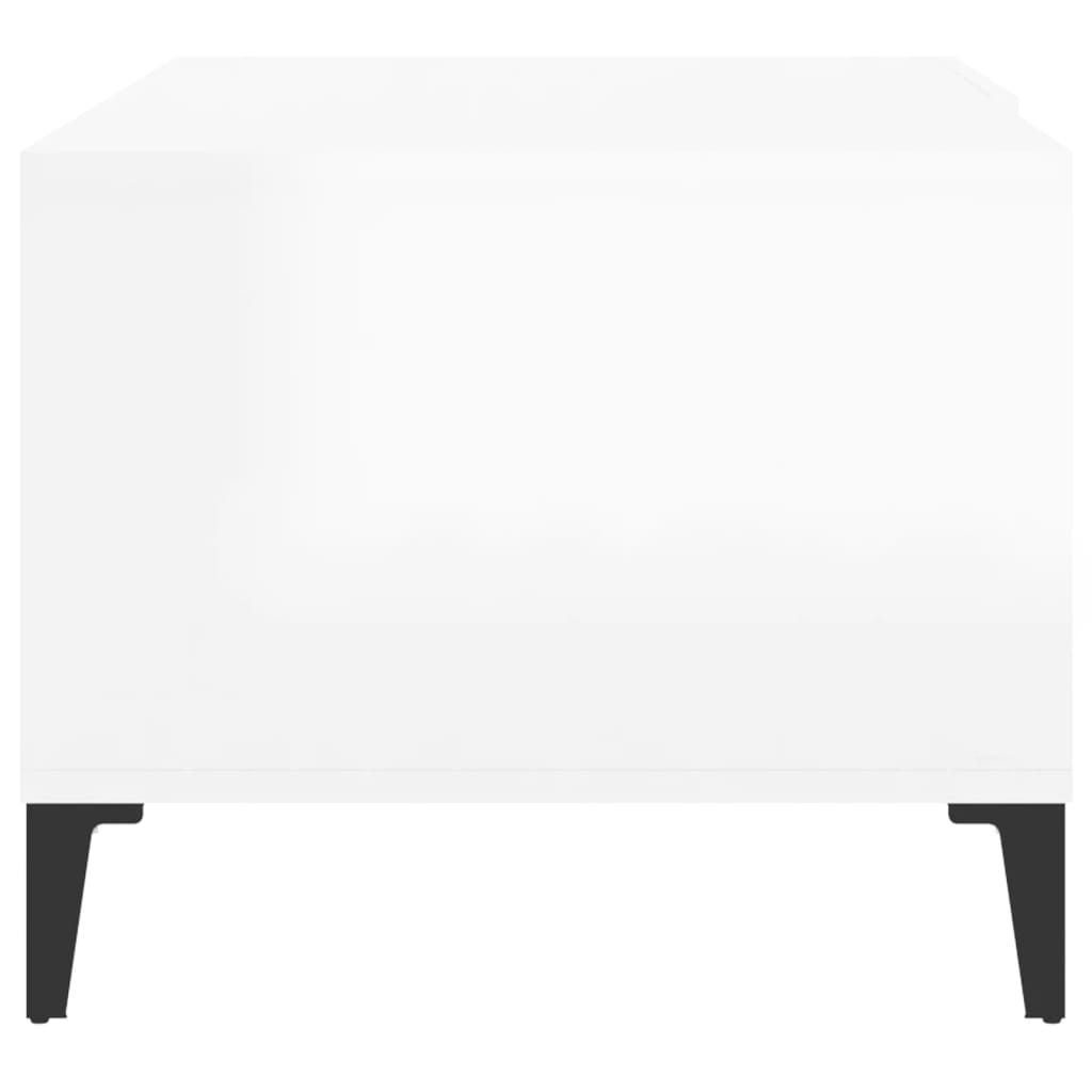 Coffee table, glossy white, 90x50x40 cm, composite wood