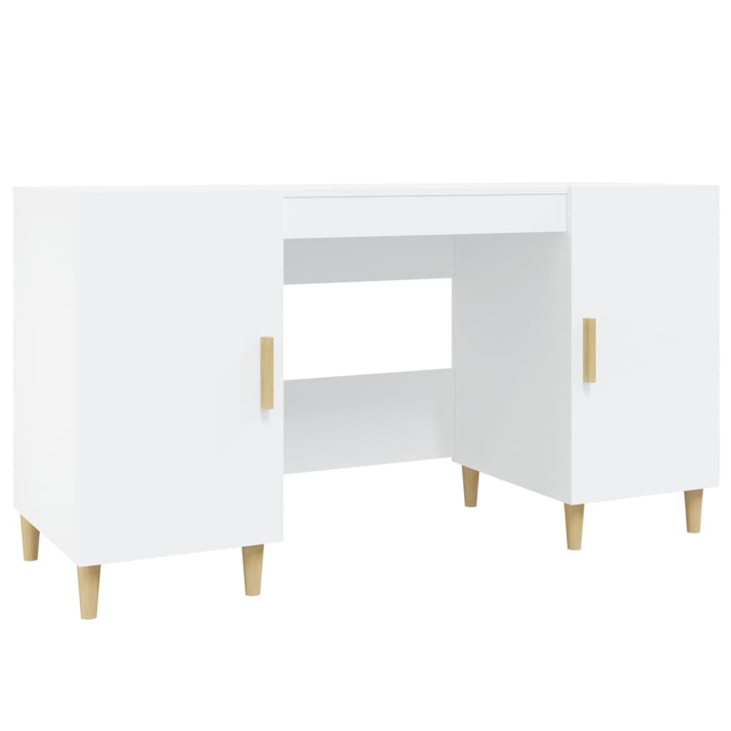 Desk, white, 140x50x75 cm, composite wood