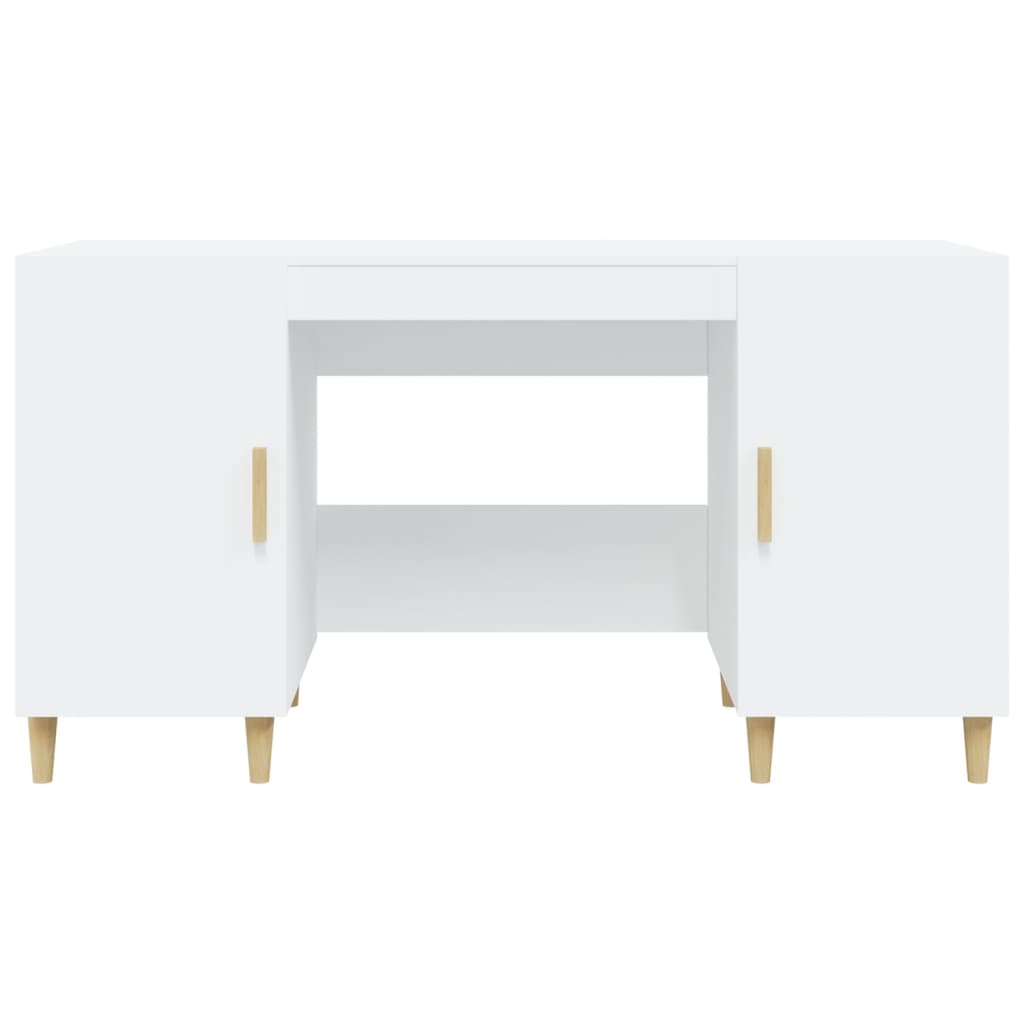 Desk, white, 140x50x75 cm, composite wood
