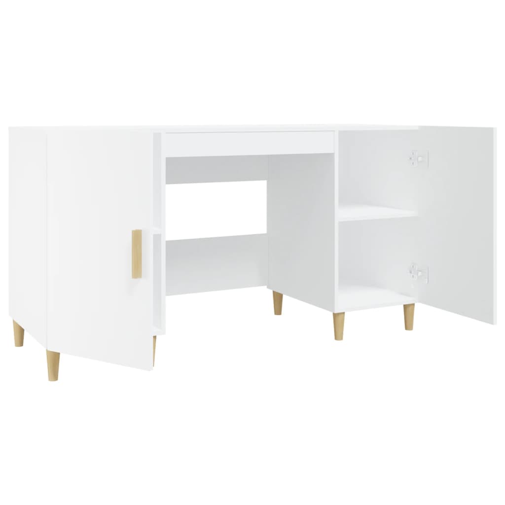 Desk, white, 140x50x75 cm, composite wood
