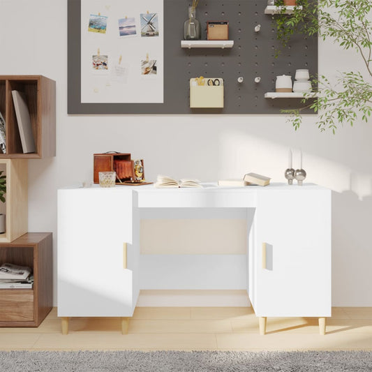 Desk, white, 140x50x75 cm, composite wood