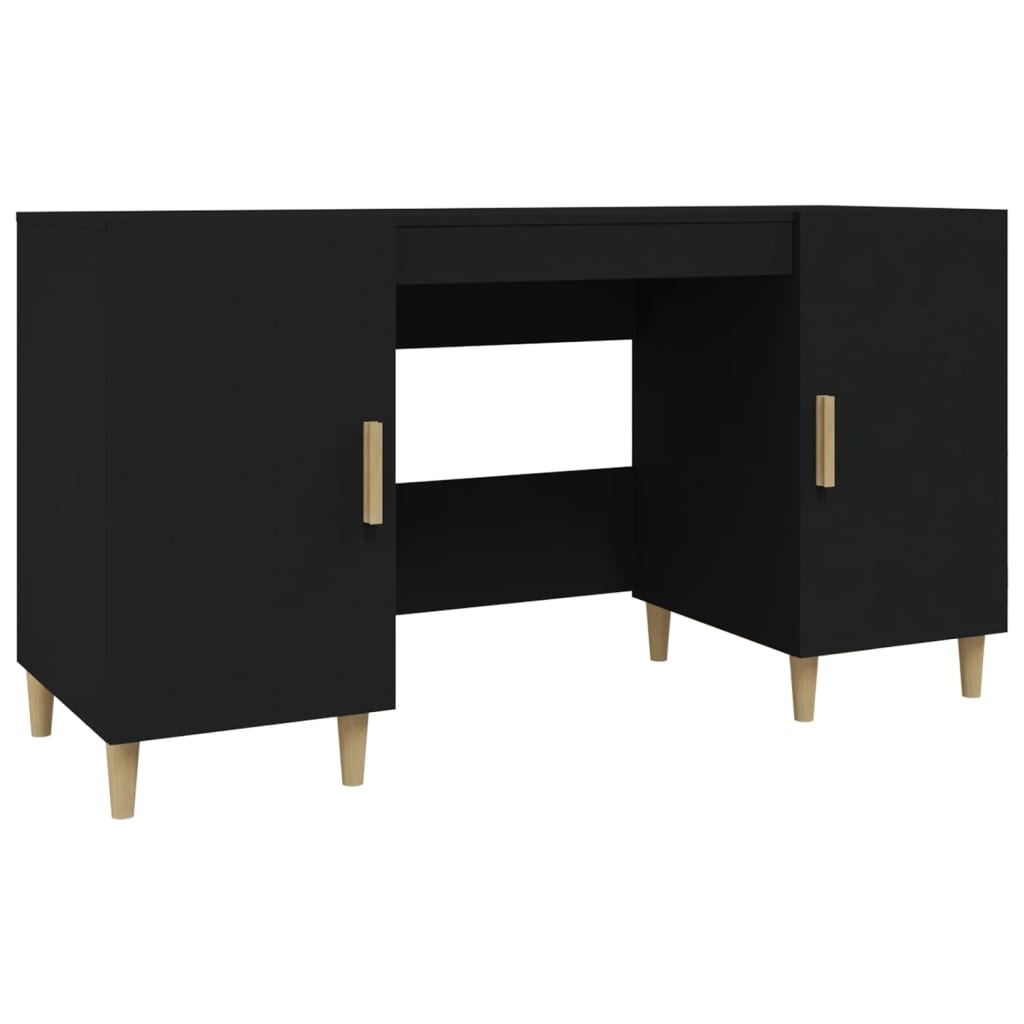 Desk, black, 140x50x75 cm, composite wood