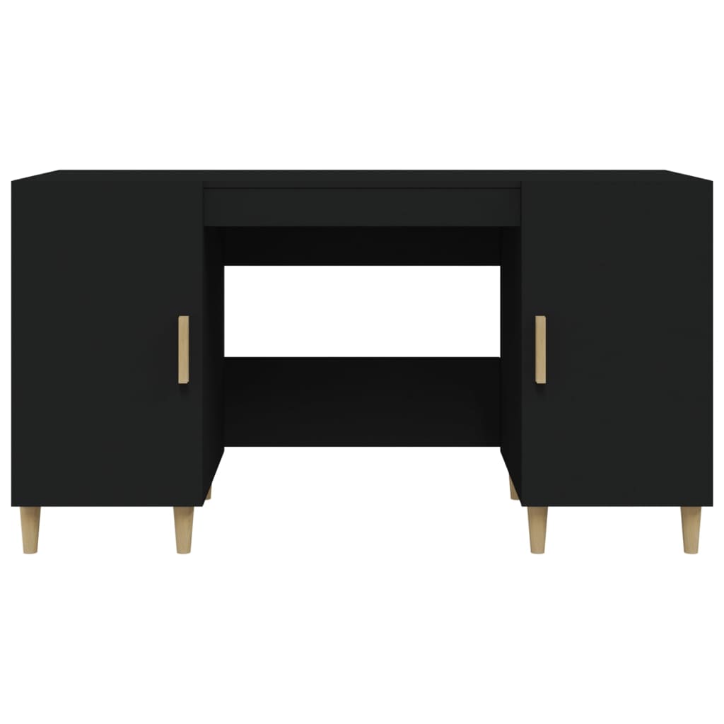 Desk, black, 140x50x75 cm, composite wood