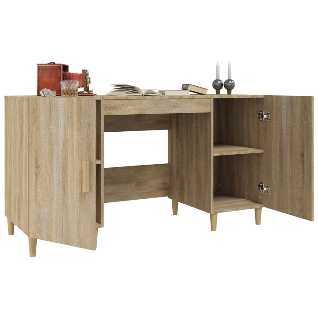 Desk, sonoma oak, 140x50x75 cm, composite wood