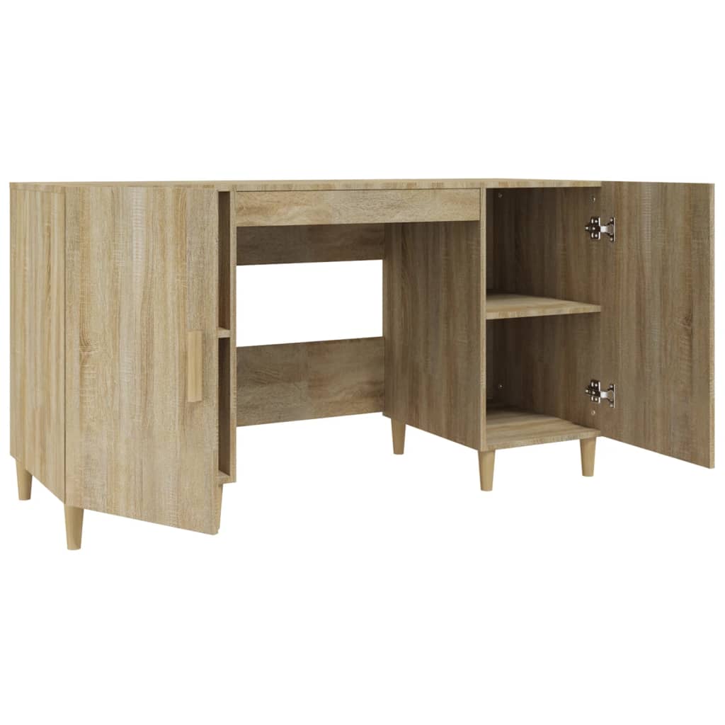 Desk, sonoma oak, 140x50x75 cm, composite wood
