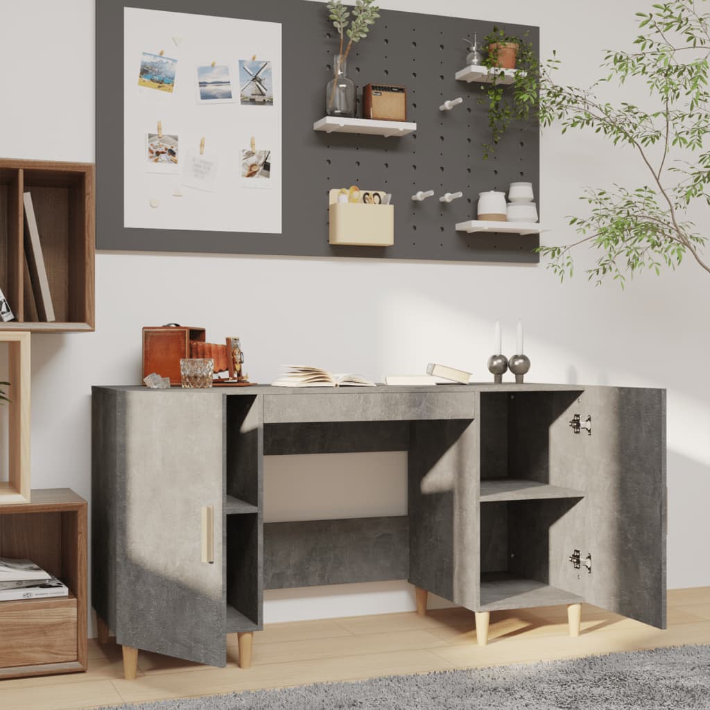 Desk, concrete gray, 140x50x75 cm, composite wood
