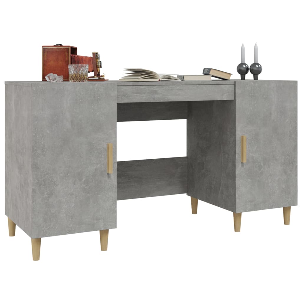 Desk, concrete gray, 140x50x75 cm, composite wood