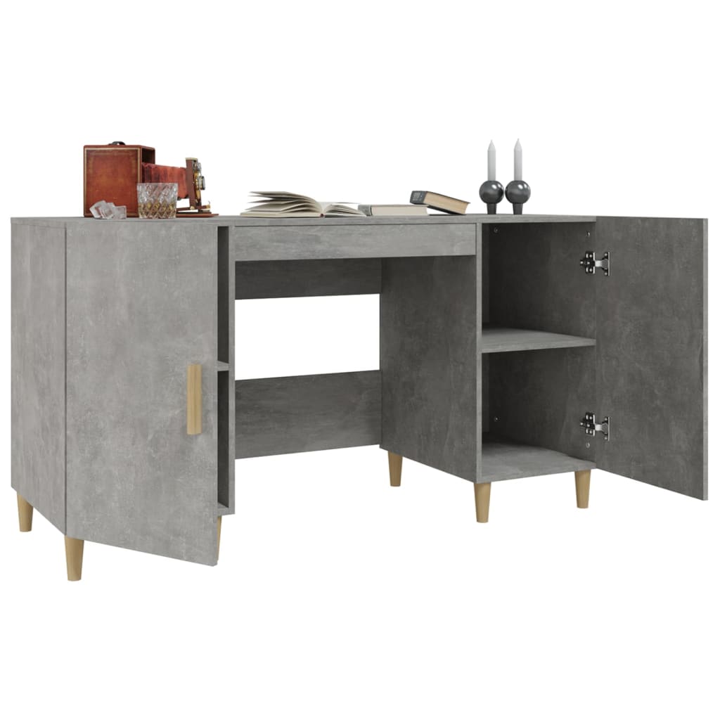 Desk, concrete gray, 140x50x75 cm, composite wood