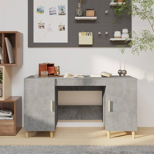 Desk, concrete gray, 140x50x75 cm, composite wood