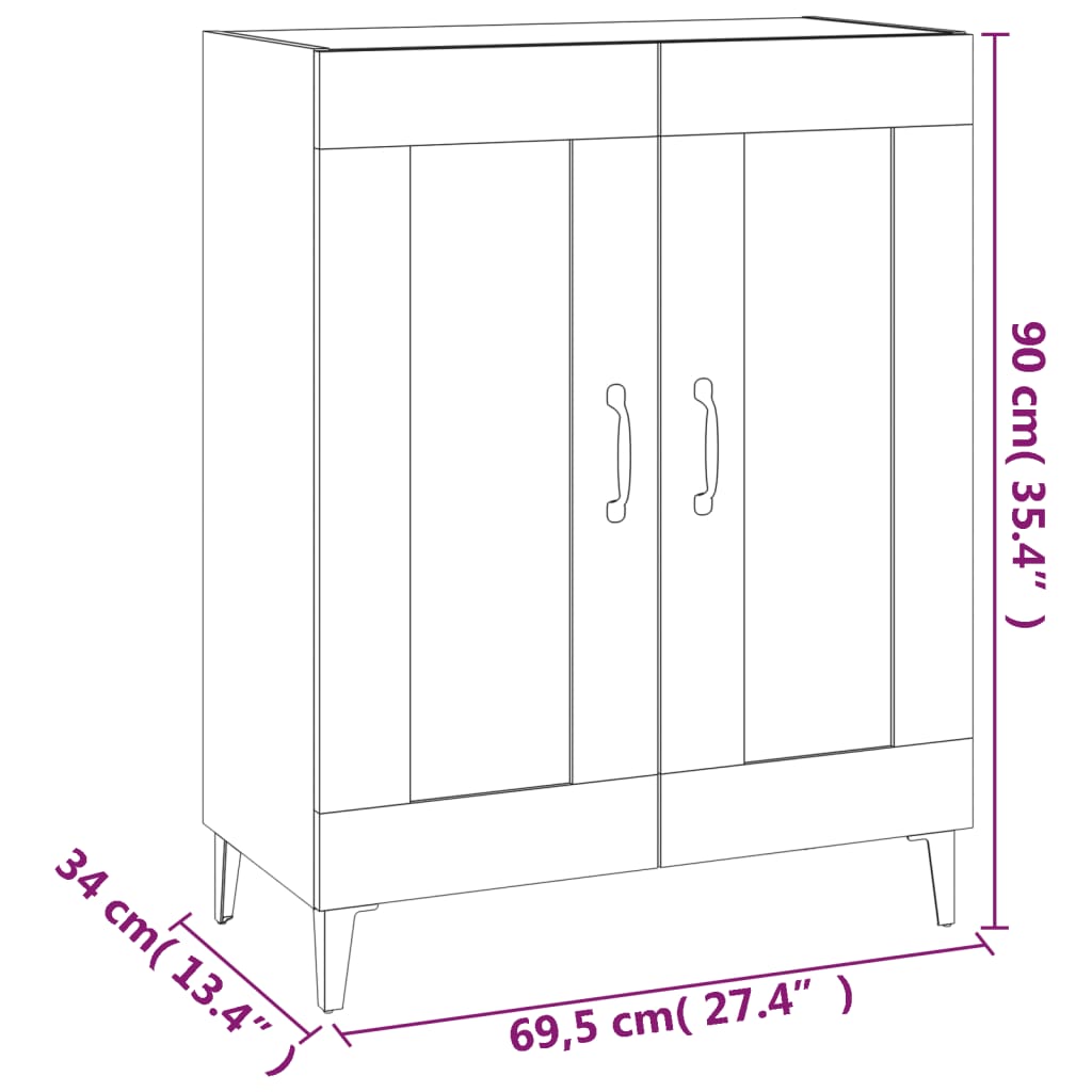 Dulap, gri sonoma, 69,5x34x90 cm, lemn compozit
