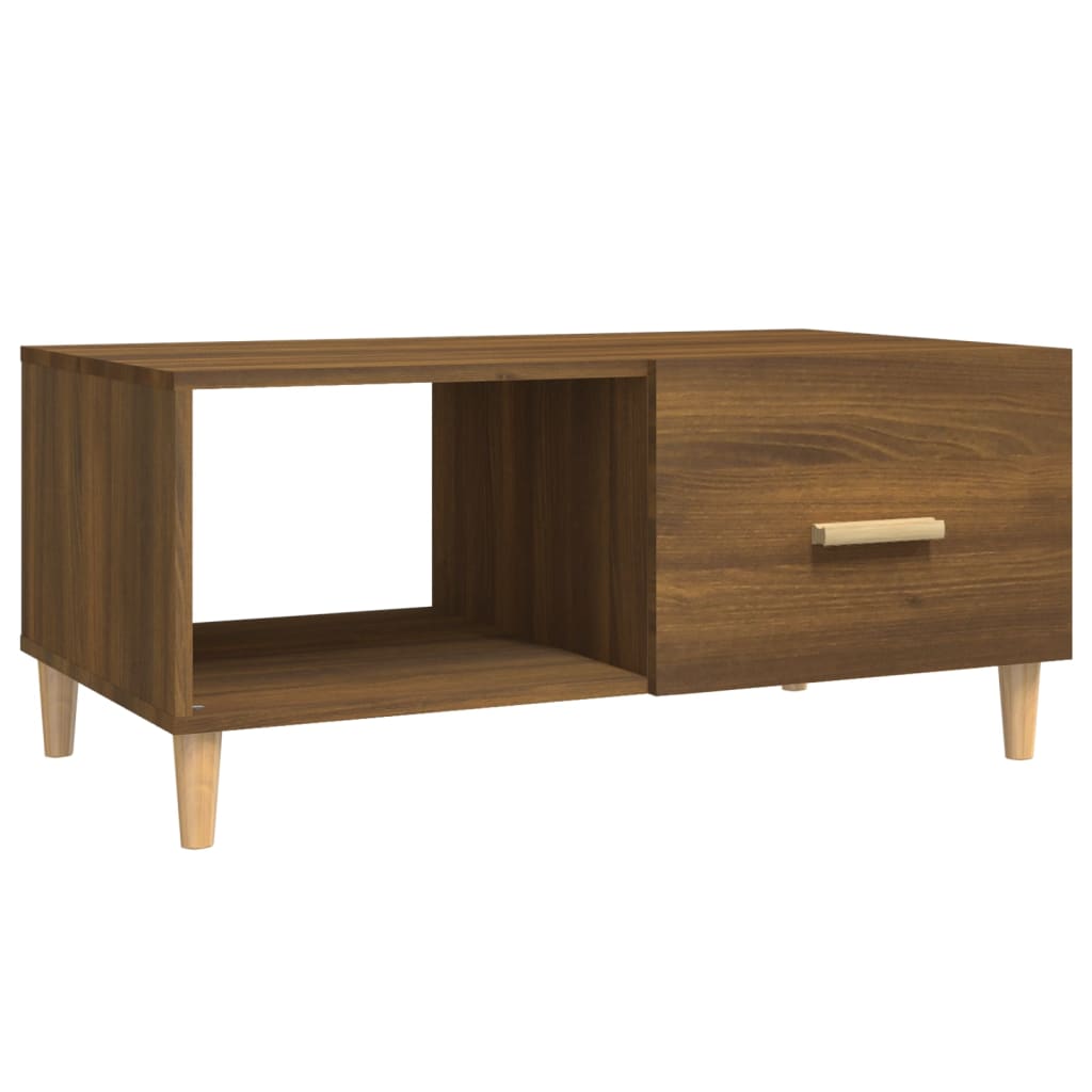 Coffee table, brown oak, 89.5x50x40 cm, composite wood
