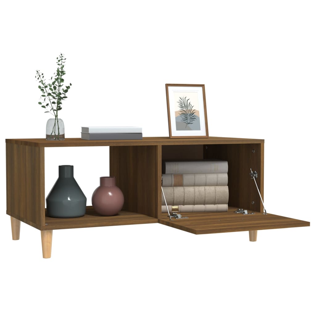 Coffee table, brown oak, 89.5x50x40 cm, composite wood