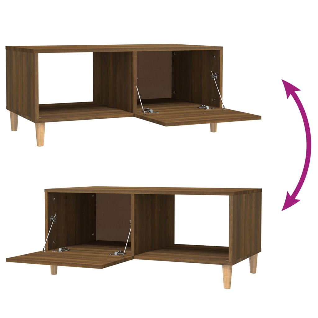 Coffee table, brown oak, 89.5x50x40 cm, composite wood