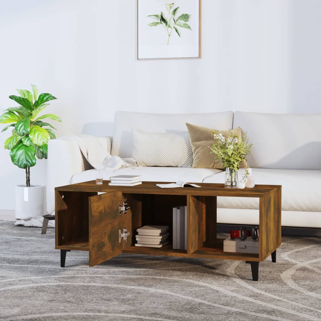 Coffee table, smoky oak, 102x50x40 cm, processed wood