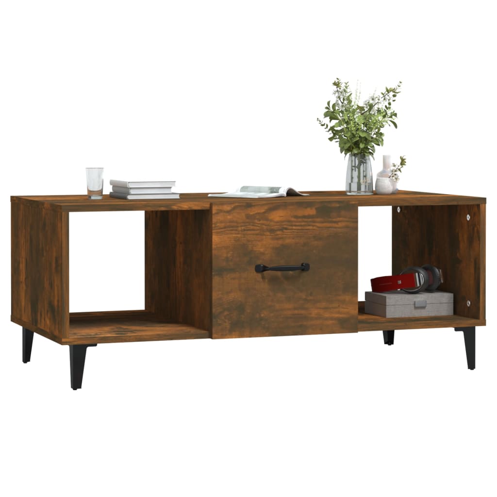 Coffee table, smoky oak, 102x50x40 cm, processed wood