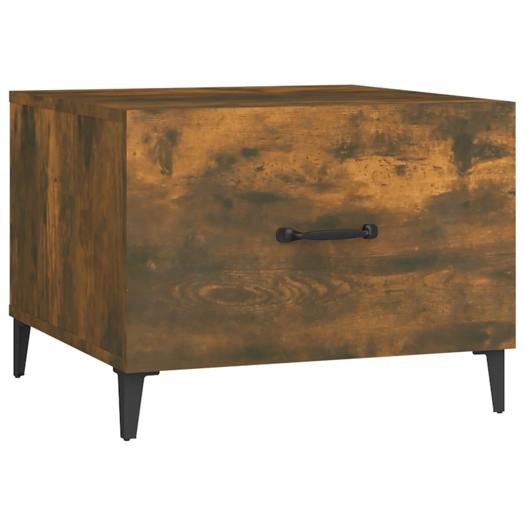 Coffee tables, metal legs, 2 pieces, smoky oak, 50x50x40 cm