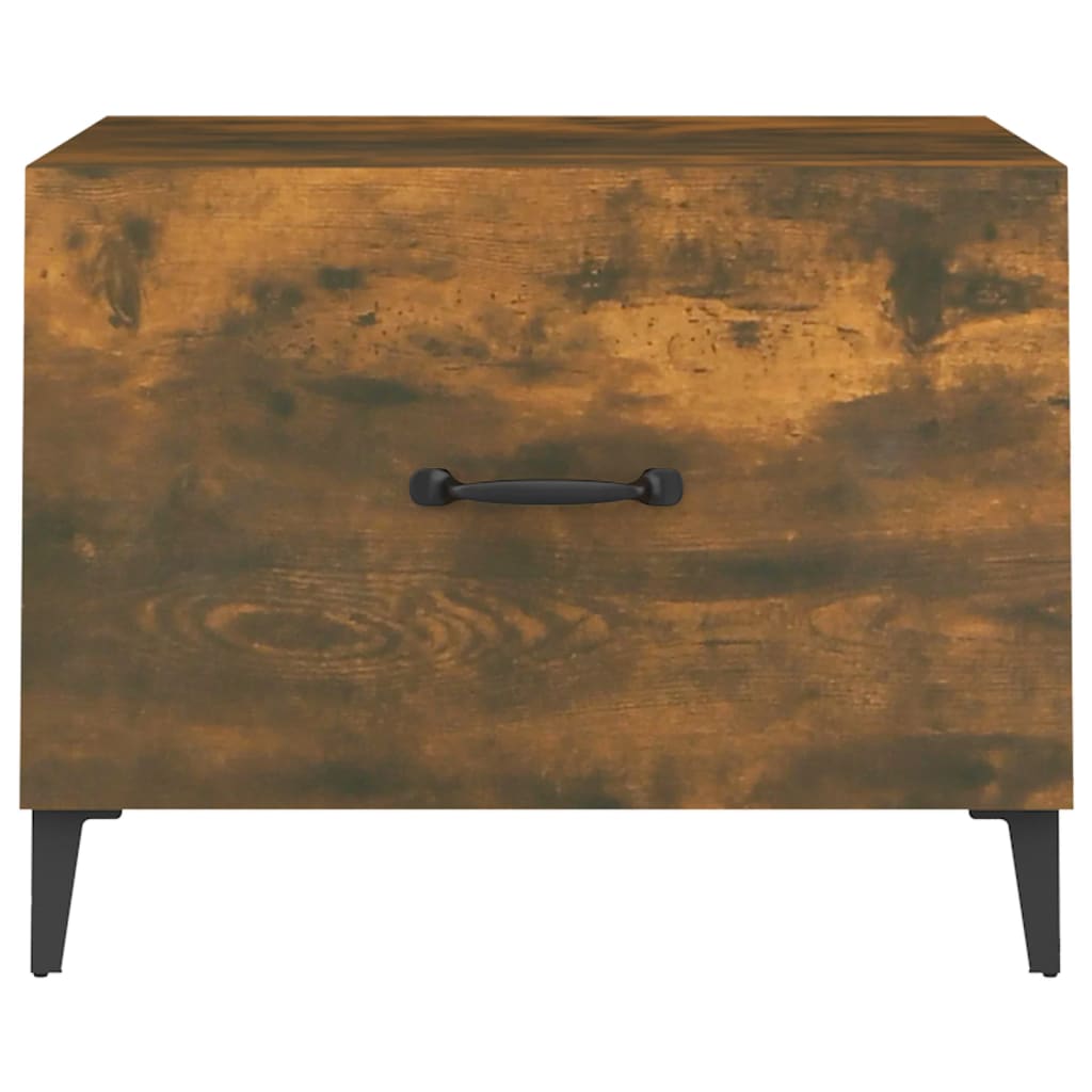 Coffee tables, metal legs, 2 pieces, smoky oak, 50x50x40 cm