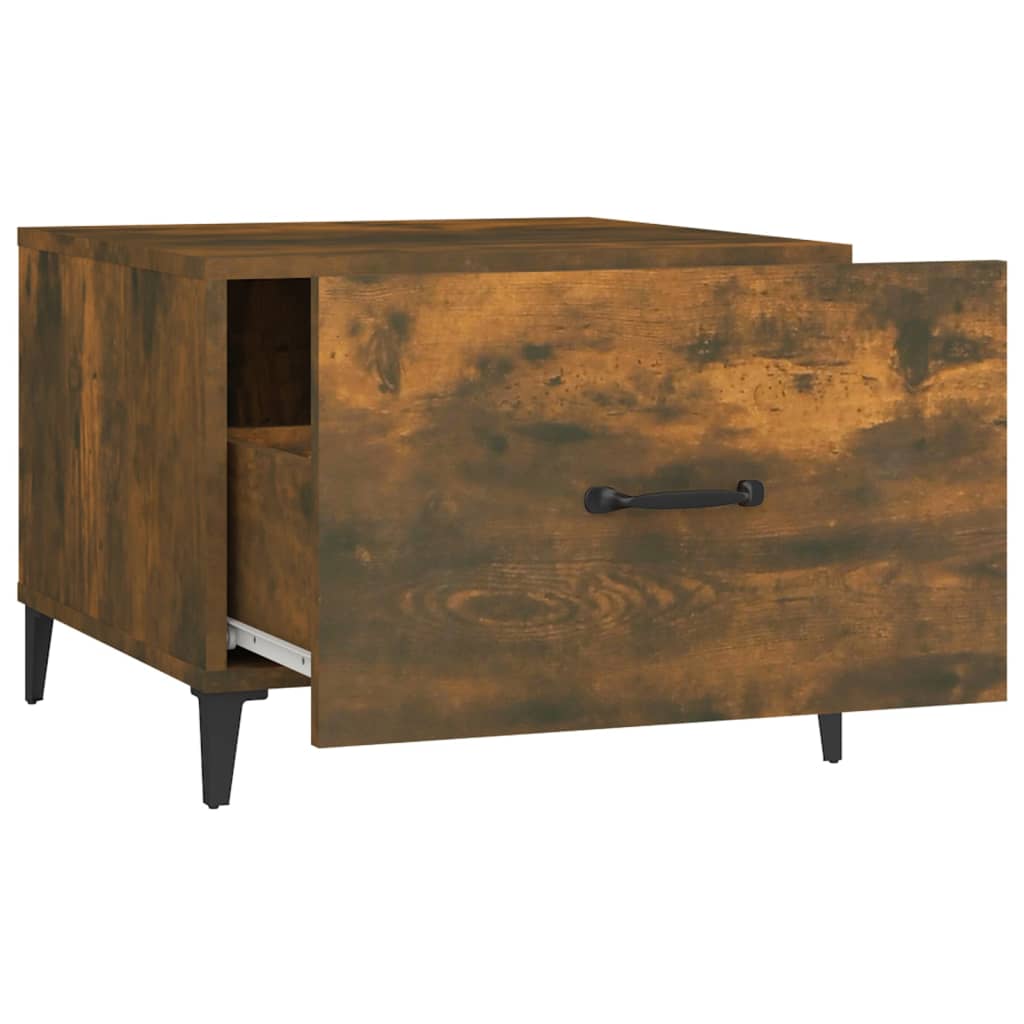 Coffee tables, metal legs, 2 pieces, smoky oak, 50x50x40 cm