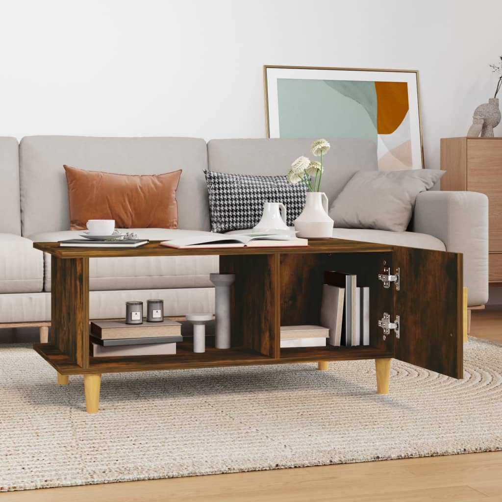 Coffee table, smoky oak, 90x50x40 cm, processed wood