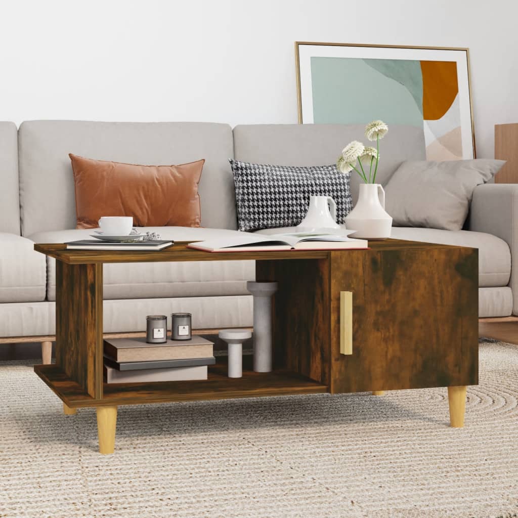 Coffee table, smoky oak, 90x50x40 cm, processed wood