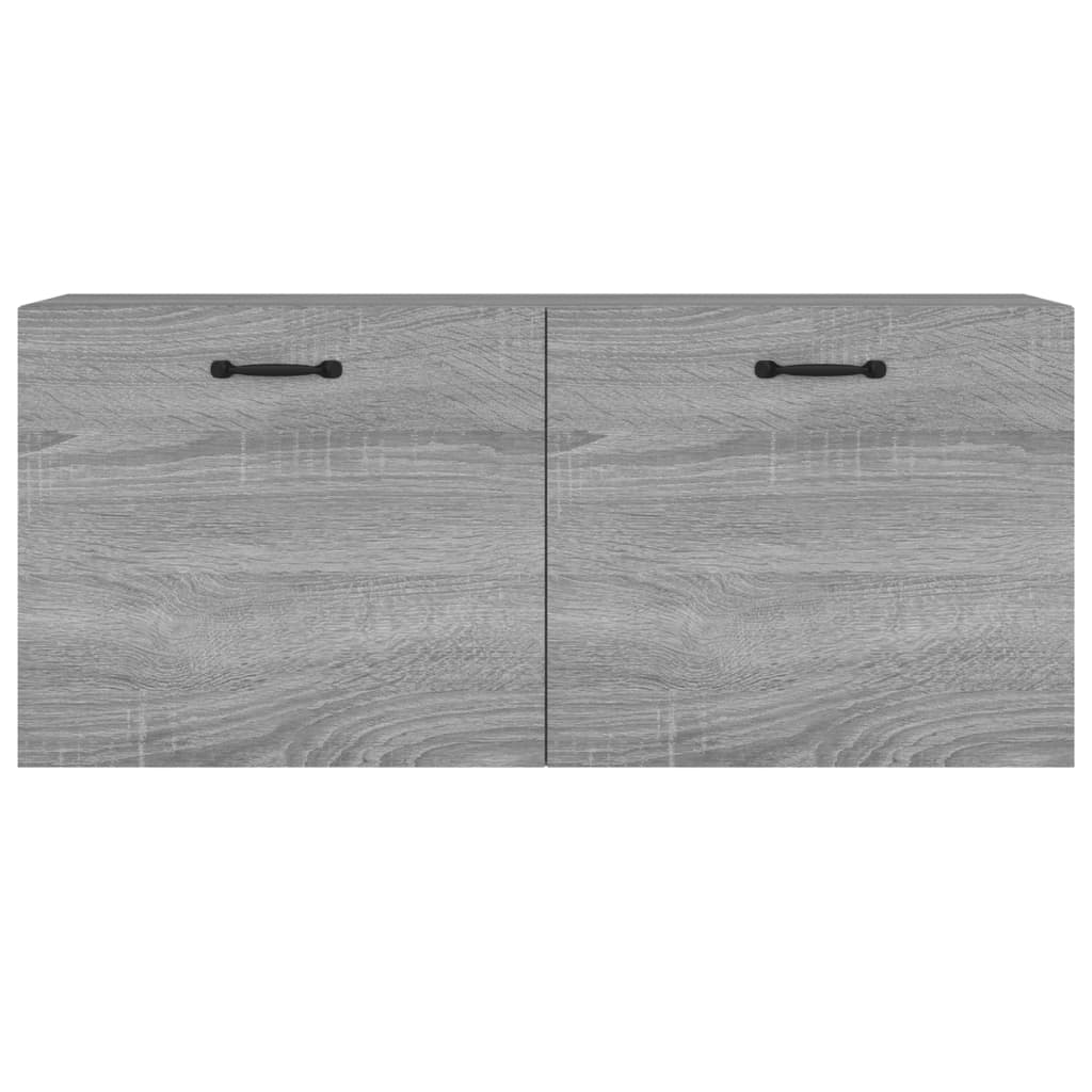 Wall chest of drawers, sonoma grey, 80x35x36.5 cm, processed wood