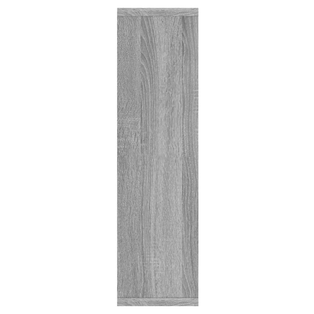 Wardrobe with mirror and LED, sonoma grey, 76x15x55 cm
