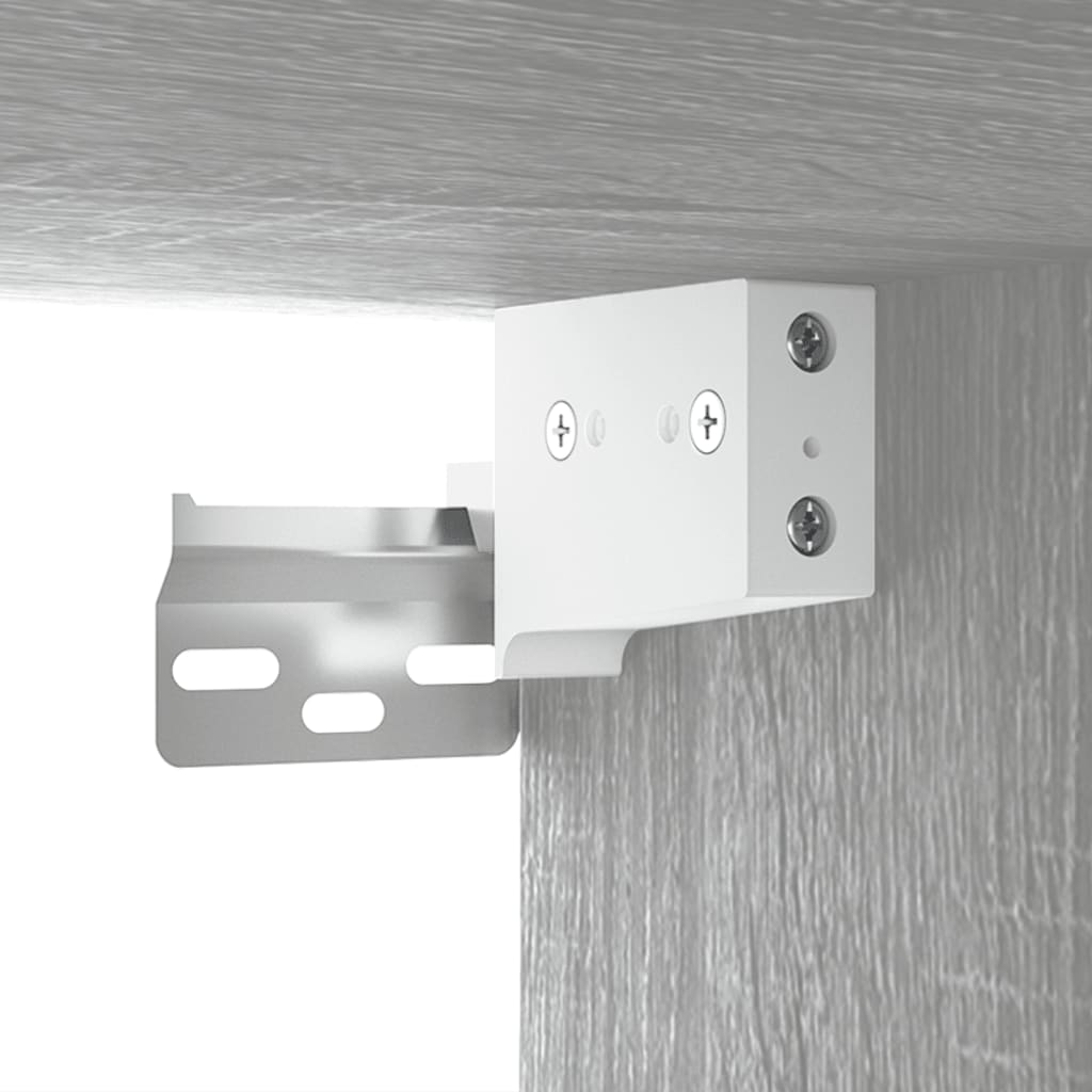 Wardrobe with mirror and LED, sonoma grey, 76x15x55 cm