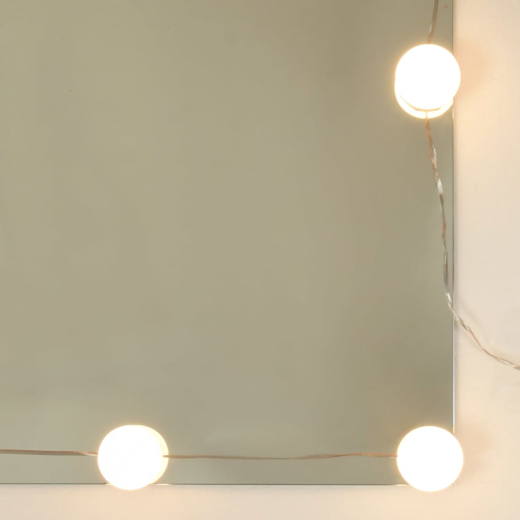 Cabinet with mirror and LED, brown oak, 60x31.5x62 cm