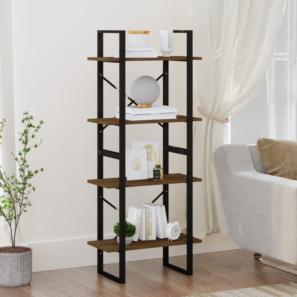 Bibliotecă cu 4 niveluri stejar maro 60x30x140 cm lemn compozit
