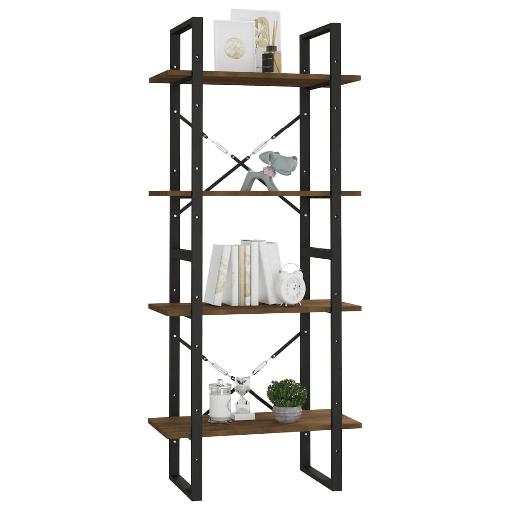 Bibliotecă cu 4 niveluri stejar maro 60x30x140 cm lemn compozit